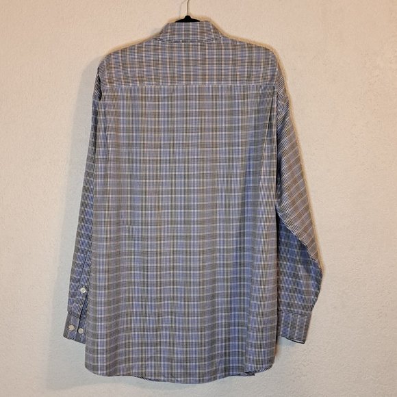 Orvis Signature Collection Shirt Men's XL White Blue Black Check Print READ Flaw - Picture 5 of 7
